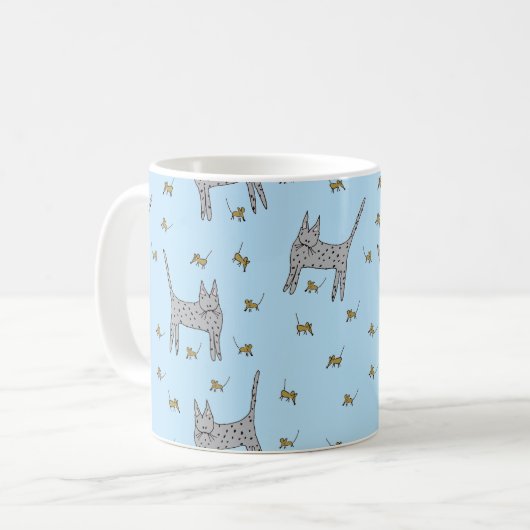 Chat et tasse de souris (Devant gauche)