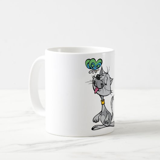 Chat Et Une Mug Papillon (Devant gauche)