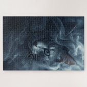 Chat éthéré dans la fumée et la brume – Puzzle mys (Horizontal)