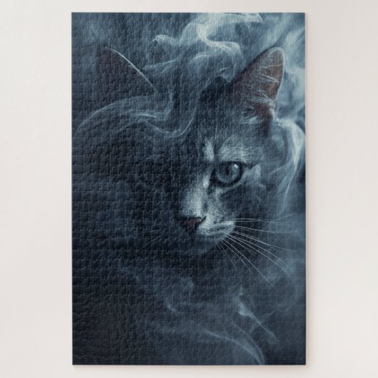 Chat éthéré dans la fumée et la brume – Puzzle mys (Vertical)