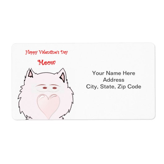 Chat Étiquette de la Saint-Valentin (Devant)