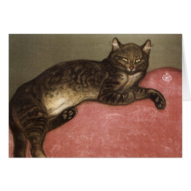 Chat étiré sur canapé - par le théophile Steinlen (Devant horizontal)