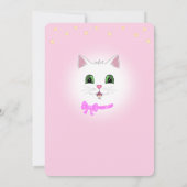 Chat & Étoiles sur Fille Rose Lumière Invitation A (Dos)