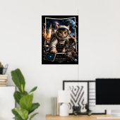 Chat Explorateur Spatial Art Poster Mural 3D Pop-U (Bureau à domicile)