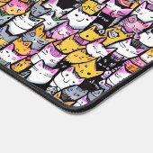 Chat face doodé comique motif félin animaux motif (Coin)