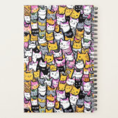 Chat face doodé félin motif animaux monogramme amu (Dos)