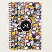 Chat face doodé félin motif animaux monogramme amu (Devant)