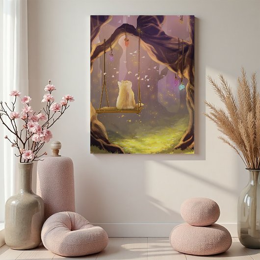 Chat Fantaisiste sur une Toile d'Impression de Bal