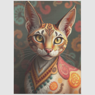 Chat Fantastique Siamois Bohème Papier de Soie