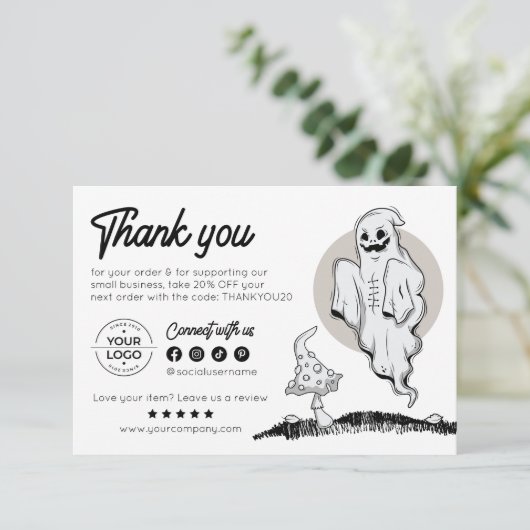 Chat Fantôme de Merci d'Halloween Éffrayant minima (Debout devant)