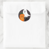 Chat fantôme et Stickers Halloween Citrouilles (Sac)