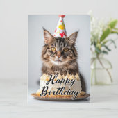 Chat Fluffy Adorable - Cartes d'Amoureux des chats (Debout devant)