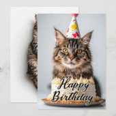 Chat Fluffy Adorable - Cartes d'Amoureux des chats (Devant / Derrière)