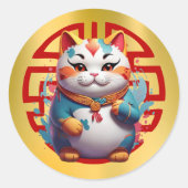Chat Fortune Stickers de Nouvel An Chinois (Devant)