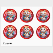 Chat Fortune Stickers de Nouvel An Chinois (Feuille)