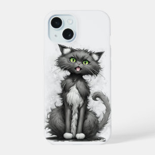 Chat fou sur blanc