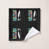 Chat frais moderne de la rétro moitié du siècle (Gant de toilette)