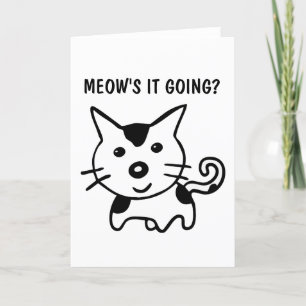 CHAT FUNNY CARTES DE SALUT POUR DIRE BONJOUR