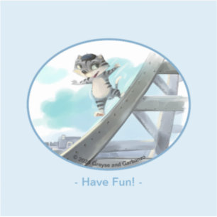 Chat Glisse Tour Eiffel – Autocollant Vinyle Amusa