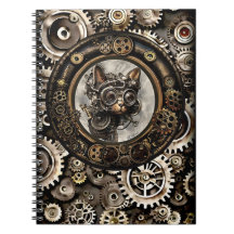 Chat Goggings Steampunk - Carnet Spiral
