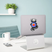 Chat Goth Evil Scary Chat Custom-Cut Vinyl Sticker (Ordinateur portable sur le bureau)
