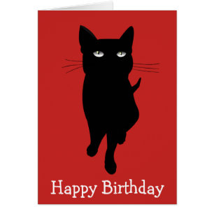 Chat gothique d'anniversaire de minou noir