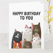 CHAT GRANDE CARTE D'ANNIVERSAIRE, DE MOI ET DE MON (Fleur jaune)