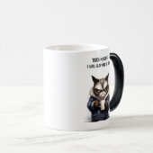 Chat grincheux avec tasse de café (Devant droit)