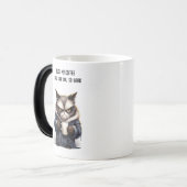 Chat grincheux avec tasse de café (Devant gauche)