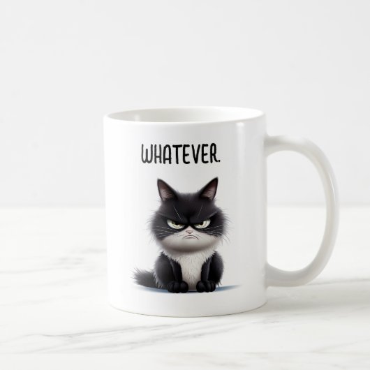Chat grincheux avec tasse de café (Droite)
