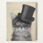 Chat gris avec chapeau supérieur (Dos)