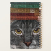 Chat gris avec des livres sur la tête (Dos)