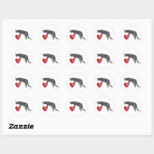 Chat gris avec Stickers Coeur Rouge (Feuille)