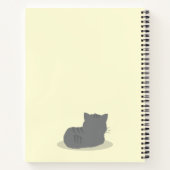Chat gris mignon Carnet spiral jaune (Dos)