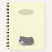 Chat gris mignon Carnet spiral jaune (Devant)