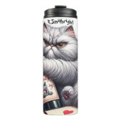 Chat Grumpy Accroche une bouteille de vin (Devant)