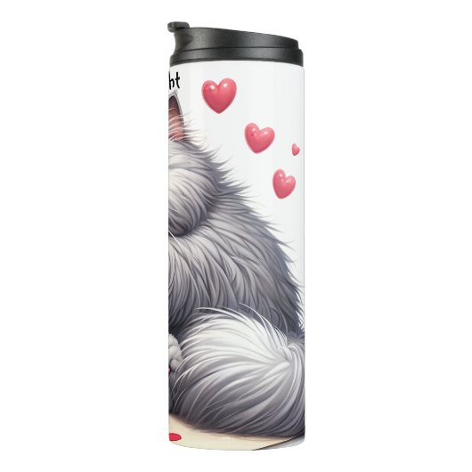 Chat Grumpy Accroche une bouteille de vin (Tourné sur la droite)