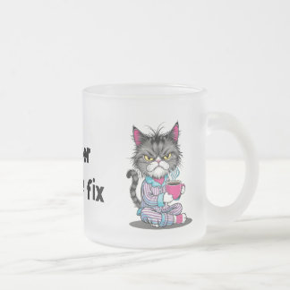 Chat Grumpy Funny Frosted Mug avec votre nom modif