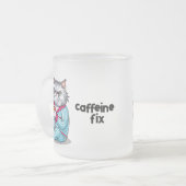 Chat Grumpy Funny Frosted Mug avec votre nom modif (Devant gauche)