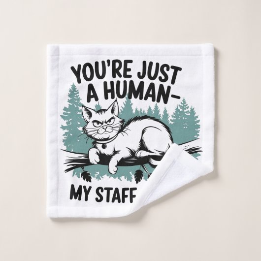 Chat Grumpy - 'Vous êtes juste un humain, mon pers (Gant de toilette)