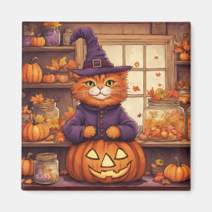 chat halloween #6 aimant