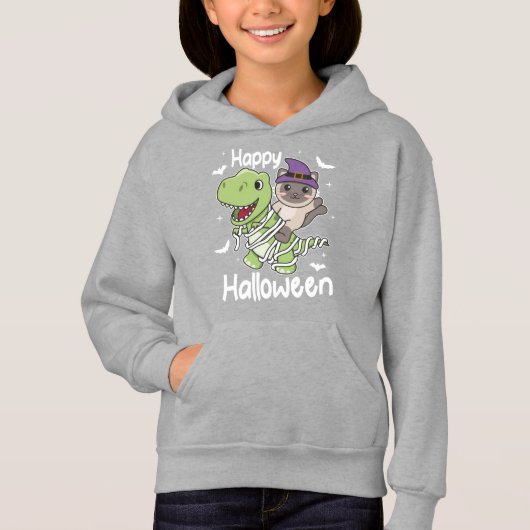 Chat Happy Halloween T-rex costume maman (Devant)