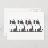 Chat Hipster Dehors Pixel Art Carte postale (Devant / Derrière)
