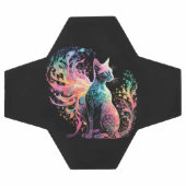 Chat Holographique Spectral : Un Prisme d'Élégance (Plat)