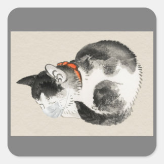 CHAT JAPONAIS AVEC MASK STICKERS ÉTIQUETTES