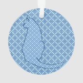 Chat japonais - Kimono bleu (dos)