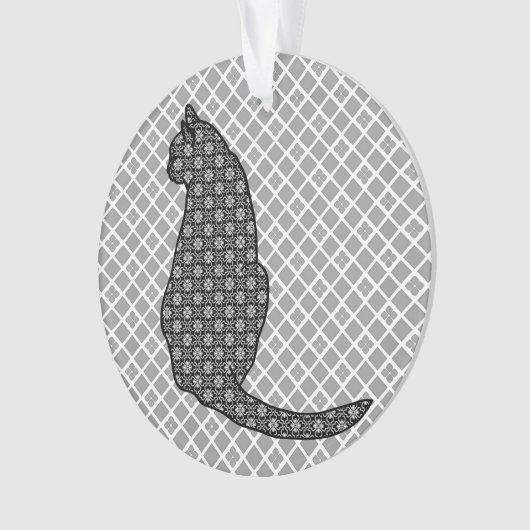 Chat japonais - Kimono noir et blanc (devant)