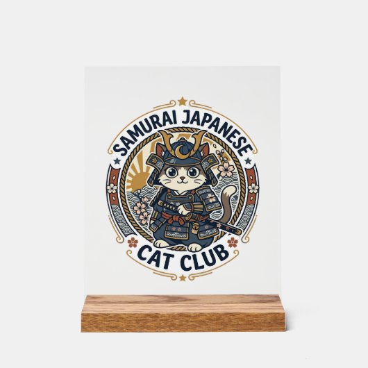 Chat japonais samouraï Art vectoriel POD - Samoura (Recto)