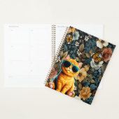 Chat jaune et papillons sur Arrière - plan floral (Devant avec enveloppe)