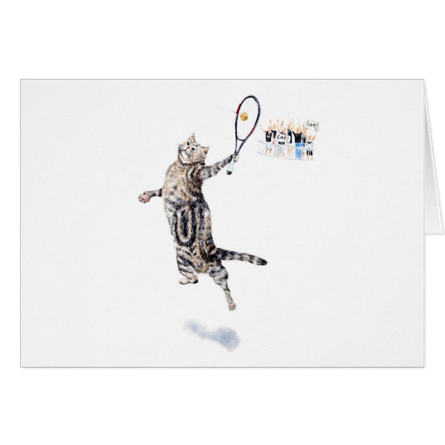Chat Jouant Au Tennis (Devant horizontal)